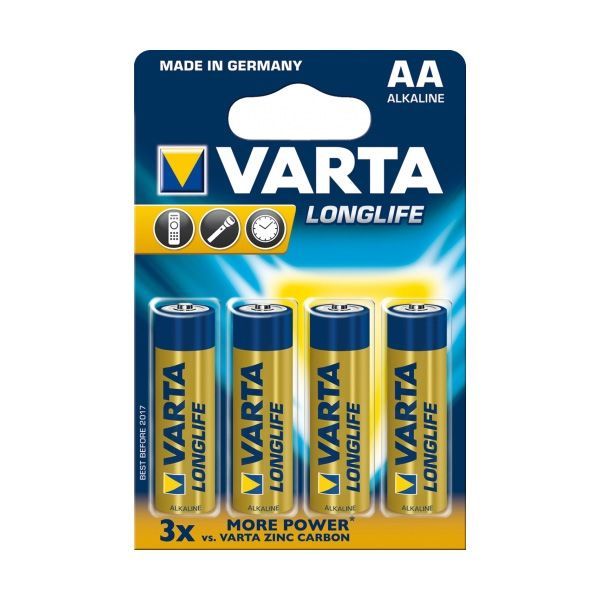 Батарейки Varta AA Longlife 4 pcs/blist Zinc Carbon, 04106 101 414 - varta A0617 фото