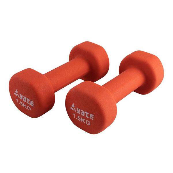 Гантель Yate 1.5 кг Neoprene Coated Dumbbells с цветным неопреновым покрытием, пара, SA04732 - A8529 фото